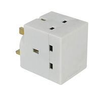 CED 3-Way Adapter Fused 13 Amp White WAP3W