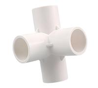 3 Way/4 Way Inner Diameter 20mm PVC Fittings PVC Fitting Connectors Water Pipe Joints for Irrigation Watering Pipe Four-Connections 50mm