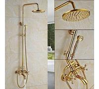 3-Way 8-Inch d Shower Set - Single Handle Rainfall Showerhead, Hand Shower, Waterfall Spout, Bathtub Faucet Mixer, ry Bathroom Shower System, den h