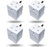 3 Way Adapter, 13A 250V UK 3 Pin Multi Socket Extension Multiplug Adapter - 3 Pins Socket Splitter Extension UK Plug, 3 Way Double Plug Adapter for for DVD, Computer, Laptop, TV & Other Accessories