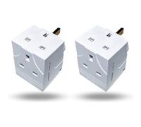 3 Way Adapter, 13A 250V UK 3 Pin Multi Socket Extension Multiplug Adapter - 3 Pins Socket Splitter Extension UK Plug, 3 Way Double Plug Adapter for for DVD, Computer, Laptop, TV & Other Accessories