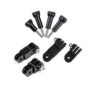 3-Way Adjustable Extension Pivot Arm Adapter Set - Long & Short Straight 35mm/50mm Same/Reverse Direction Joints Connector Converter for GoPro Hero 12/11/10/9/8/7/6/5 Black, DJI Osmo Action Cameras
