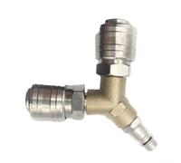 3 Way Air Compressor Connector Y Splitter, 1/4 for NPT Brass Airline Hose Distributor for Compressors and Air Tools, Nickel Plated Industrial Fittings(A)