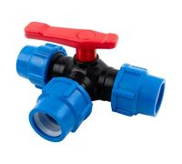 3 Way Ball Valve, for PE Pipe 3-Way Ball Valve 20/25/32/40/50mm (DN15-DN40) Optional, Pipe Joint Plastic Valve for Water Flow Switch, No Welding Required(32mm)