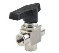 3 Way Ball Valve in 304 Stainless Steel with For BSPP Inch Female Thread for Reliable Flow Control in High Pressure Environments (G1/4)