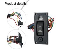 3-Way Bilge Switch Panel for Boats - Automatic/Off/Manual 12V/24V Control with 85dB Alarm, IP66 Sealed, Backlit Labels, 54x48x114mm