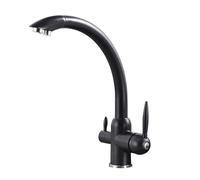 3 Way Black Kitchen Faucet 1 Handle Mixer Tap for Drinking Water Grifo de Cocina 3 en 1 Dual Lever Design Modern Osmosis Filtration System Stylish & Functional.