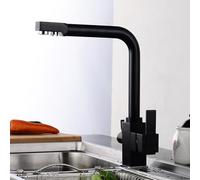 3 Way Black Kitchen Faucet 3 in 1 Drinking Water Filtration Dual Lever Design Osmosis Sink Tap for Safe Water Grifo Cocina for Modern Kitchens
