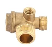 3-Way Brass Air Compressor Valve Male Threaded Non-Return Check Valve Tube Connector Tool