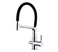 3 Way Brass Kitchen Faucet with Purified Water Flexible Brush 2 Handle Design Elegant Sink Tap for Home & Restaurant Use Easy Installation & Stylish Finish
