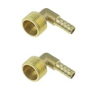 3 Way Brass Pipe Fitting, Pipe-Fitting 2PC Brass Hose Fitting Barb Tail Thread Air Water Pipe Coupler Adapter(Pl,19MM BARB-1INCH)