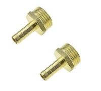 3 Way Brass Pipe Fitting, Pipe-Fitting 2PC Brass Hose Fitting Barb Tail Thread Air Water Pipe Coupler Adapter(Pc,12MM BARB-3/4INCH)