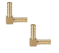 3 Way Brass Pipe Fitting, Pipe-Fitting 2PCS Brass Straight Hose Pipe Fitting Equal Barb, Gas Copper Barbed Coupler Adapter(L,6mm 6mm Barb)