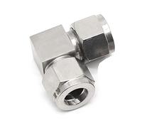 3 Way Brass Pipe Fitting, Pipe-Fitting Stainless Steel 304 Compressor Double Ferrule Connector, Tube Coupler Air Compression Fitting(1/8Inch)