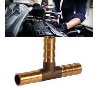 3 Way Brass T Piece, Fuel Hose Barbed Joiner Connector 8mm 3 Way Hose Connector Adapter for Compressed Fuel Air Water Gas Oil