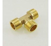 3 Way Brass T Piece Male Connector [Size:3/8"]