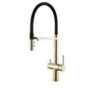 3-Way Brushed el Kitchen Faucet with Drinking Water Filter, Dual Handle Mixer Tap for Home, Sk Design, Functal Upgrade for Kitchen Sin