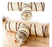 3-Way Cat Tunnel, Rabbit Tunnel Toy Guinea Pig Toys Tunnels Foldable Small Pets Play Tubes for Kitten, Bunny, Guinea Pig, Puppy