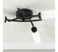 Valuelights Maya 3 Way Curved Cross Over Flush Ceiling Light In Black Black