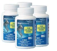 Blue Horizons 3 Way Chlorine Test Strips (4 x 50) One Dip Hot Tub Spa Pool Water Testing (200 Strips)