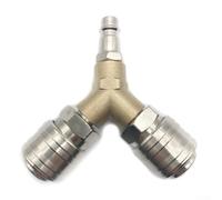 3 Way Compressed Air Distributor Connector | 1/4 For NPT Y Splitter for Air Compressor | Brass Nickel Plated Alloy | Rust-Proof Industrial Fitting with Dual Output for(A)