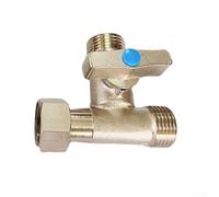 3 Way Copper Faucet Diverter Valve Solid Brass Sink Tap Splitter for Kitchen Bathroom Hot Cold Water Control G1/2 Connection Silver(Blue)