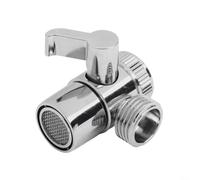 3-Way Diverter Valve for Sink and Bathroom Faucet, Brass T-Shaped Splitter with Dual Outlet, Compatible with Toilet Bidet Shower Hose, Includes PTFE Tape and Connectors