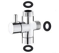 3 Way Diverter Valve Solid Brass Faucet Splitter G1/2 Shower Adapter for Hand Held Showerhead Bidet Sprayer Kitchen Sink Tap Converter with Precision Flow Control Silver
