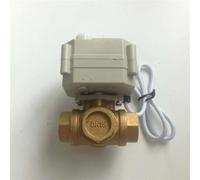 3 Way DN15 G1/2" BSP Brass Mini Motor actuated Valve L Flow Electric Ball Valve with Manual Function DC12V CR501 on/Off 5 sec(Dn15 T Flow Plan a)