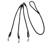 3 Way Dog Coupler Leash No Tangle Splitter Triple Dog Leash For Walking Running Small Dogs Cats Puppy 3 In 1 Traction Rope(Black)