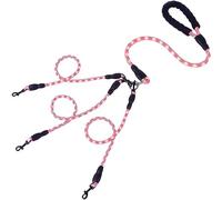 3 Way Dog Lead, No Tangle 360° Rotation Dog Leash, Detachable Adjustable Split Nylon Traction Lead for Walking