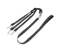 3 Way Dog Leash for 3 Dogs | Detachable & Adjustable Nylon Leash with Padded Handle | Untangled Walking/Training/Hiking | for Small & Medium Dogs (Black)