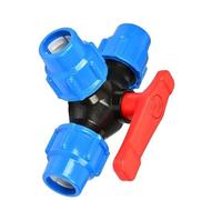 3-Way Fast Connection T-Type Valve - 20/25/32/40/50mm Ball Valve for Water-Saving Irrigation(Blue,40mm)
