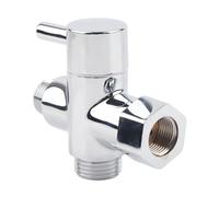 3 Way Faucet Diverter Valve, Bathroom Shower Parts for Handheld Showerhead and Fixed Spray Head, High Pressure Chrome Plated Shower System Replacement with Metal Handle L (3/8 Water Distributor D)