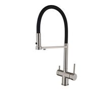 3 Way Faucet Kitchen, Kitchen Faucet 3 Way Spin Cold Water and Hot Water Filter Water Brass Drinking Water Faucet Kitchen, Brushed
