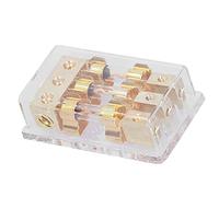 3 Way Fuse Holder Box, 1x0GA In 3x4GA Out Distribution Block, High - Performance 60A Fuse Holder with Transparent Cover, for Car Yacht Stereo Audio Modification, Durable Heat and R