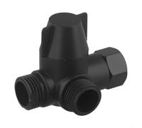 3-Way G1/2 Thread Shower Diverter T Adapter Valve for Managing Water Flow Between Shower Head and Other Fixtures (Black)