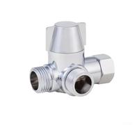 3-Way G1/2 Thread Shower Diverter T Adapter Valve for Managing Water Flow Between Shower Head and Other Fixtures (Silver)