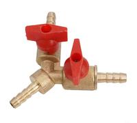 3 Way Hose Connector, Ball Valve Fitting 3 Way Shut Off Union Intersection, Split Brass Hose Barb For Water, Oil, Gas To Garden Watering(6mm)