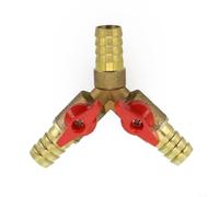 3 Way Hose Connector, Brass Ball Valve For Fuel, Gas, Water, Oil, Y Shut Off Ball Valve Brass Hose Fitting Splitter(12mm)