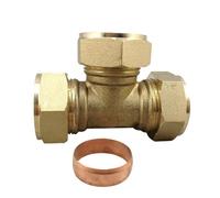 3 Way Hose Connectors Compression Fitting for 6-42mm Tube Brass Ferrule Union Equal Reducing Tee Ferrule-Type Joint Water Gas Fuel(6mm)