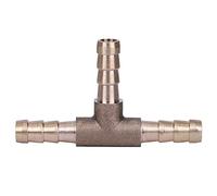3 Way Hose Joiner, Brass T Piece 3 Way Fuel Hose Joiner Connector Barbed Hose Fittings For Compressed Air Oil Gas Pipe (6mm)