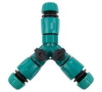 3-Way Hose Splitter Inline Tap Water Pipe Connector Set | Easily divide garden water flow into two directions with individual control valves and included hose connectors.