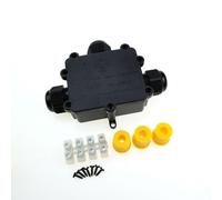 3-Way IP68 Waterproof Junction Box, Outdoor T-Type Electrical Junction Box External Sleeve Protection Box Cable Connector for Wire Diameter 4-8mm