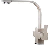 3-Way Kitchen Faucet, 3-in-1 Drinking Water Filter with Swivel Spout & Dual Lever, Oatmeal Finish, Ideal for Home & Kitchen Use, Stylish & Functional Design