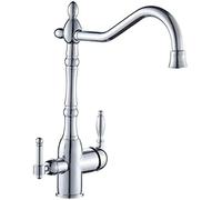 3-Way Kitchen Faucet - 3-in-1 Drinking Water Mixer with Swivel Spout, Chrome Finish, Dual Lever, Ideal for Pure Drinking Water, Easy Installation, Modern Design