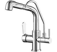 3-Way Kitchen Faucet - 360° Pull Down Sprayer, High Arc Water Filter Tap, Flexible Chrome Kitchen Sink Mixer for Easy Cleaning & Cooking