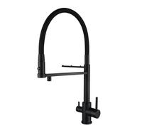 3-Way Kitchen Faucet 360° Rotatable Dual Water Outlet Extendable Drinking Water Tap Black Kitchen Sink Mixer Stylish & Functional for Modern Homes