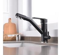 3 Way Kitchen Faucet 360° Swivel Pure Drinking Water & Cold Water Brass Construction Chrome Finish Modern Design for Sink Durable and Stylish Kitchen Tap