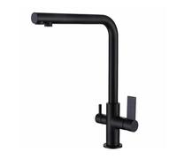 3 Way Kitchen Faucet Black 2 Handle Pull Down Tap Stylish 3 Way Sink Mixer Modern Kitchen Faucet with Rotating Spouts Durable & Elegant Design
